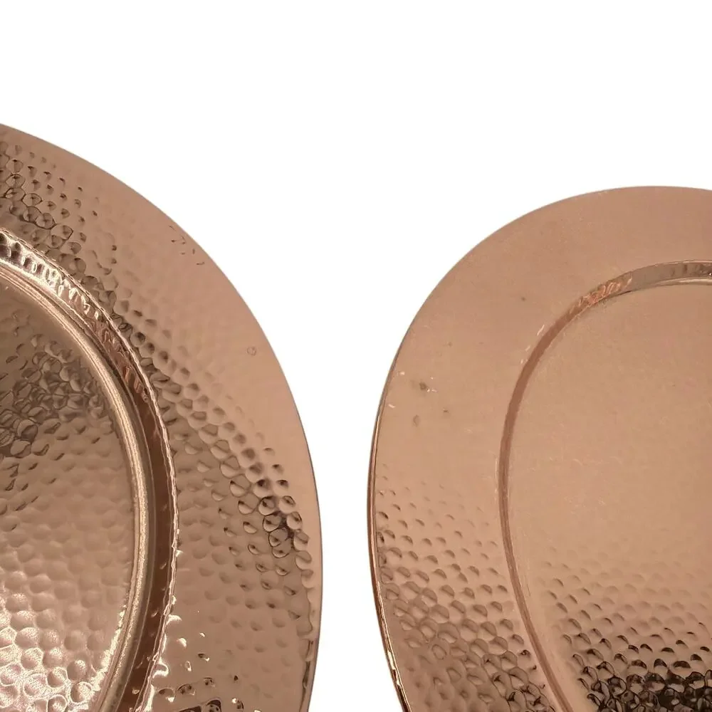 WILLIAMS-SONOMA Hammered Copper Charger Plates ||| Set of 4